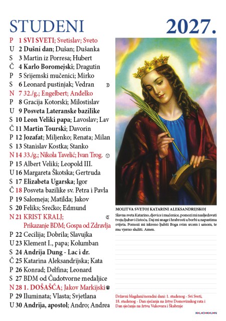 Hrvatski katolički kalendar za 2025. godinu